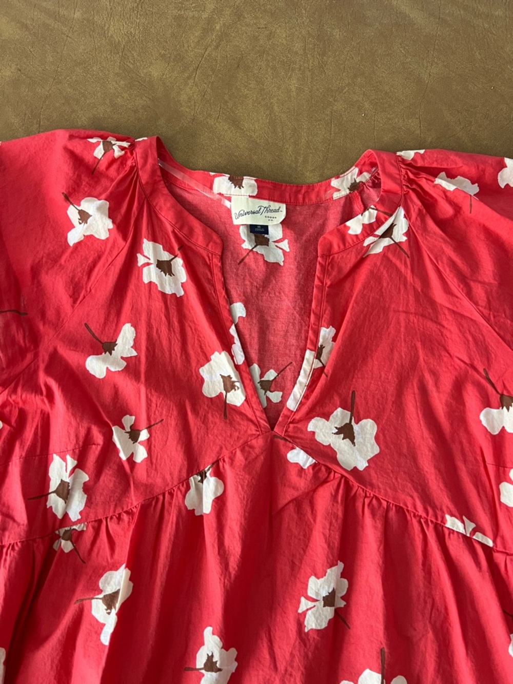 Universal Thread Red Floral Tiered Dress for Girls - Picture 3 of 4